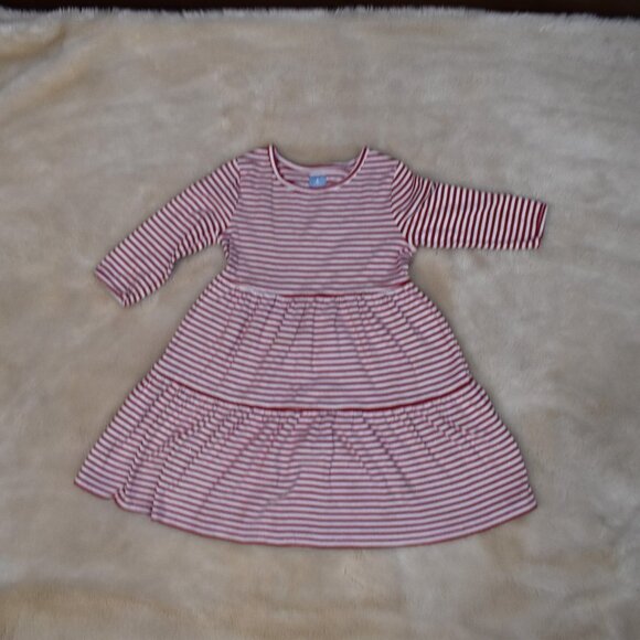 GAP Other - Baby Gap Girls Striped Dress Size 5 Long Sleeve Red White Holiday